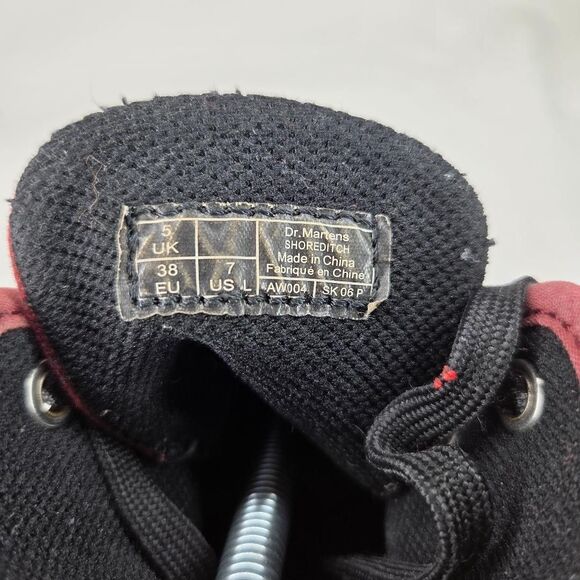 Dr Doc Martens Boots Women's 7 Shoreditch Canvas Boots Shoes Red High Top - Picture 7 of 8